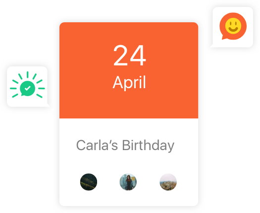Notice for the entire family for birthday dates of friends in common