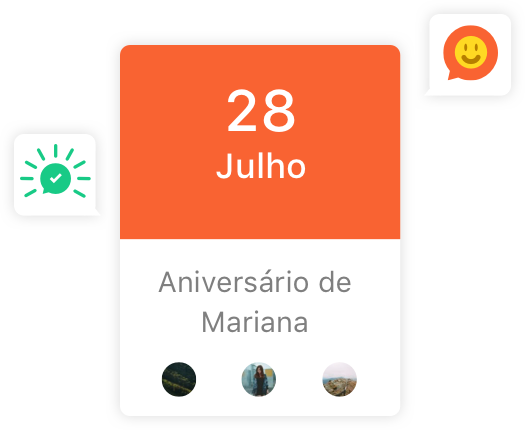 Aviso para toda família avisando sobre a data do aniversário de uma amiga em comum