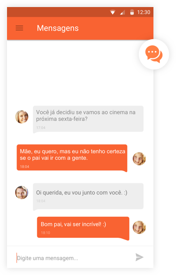 Bate-papo privado para todos os familiares